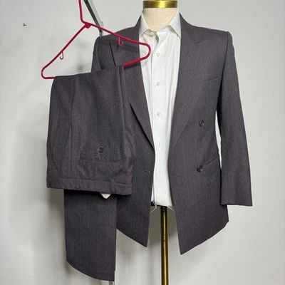 LNWOT Webster Von Furstenberg Burgundy Mens Double Breasted Suit 36R 29W - Image 1 of 4