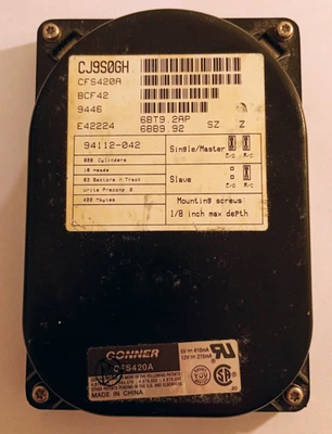 Festplatte Conner CFS420A 420MB IDE 3,5" DOS-formatiert - Bild 1 von 3