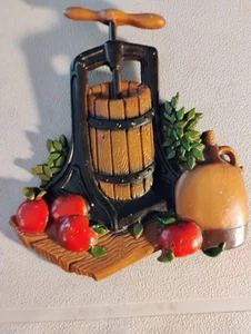 Homco Vintage Cast Iron Apples Butter Churn Jug 1978 Hanging Decor Made in USA - Picture 1 of 5