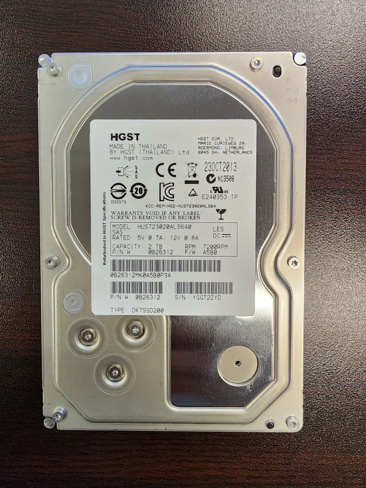 HGST 0B26312 UltraStar 2TB SAS 6Gb/s 7200 RPM 64MB Cache 3.5" Hard Drive - Image 1 of 1