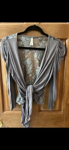 NEXT GRAY TOP WITH LACE SIZE 14 GIRLS PRE OWNED - Picture 1 of 4