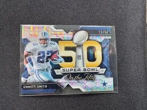 2015 Topps Chrome Emmitt Smith Super Bowl 50 fustellata pulsar rifrattore /50 Dallas - Foto 1 di 4