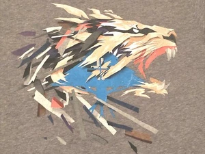 LRG Lifted Research Group Small Gray Lion Premium Fit T Shirt Short Sleeve - Picture 1 of 6