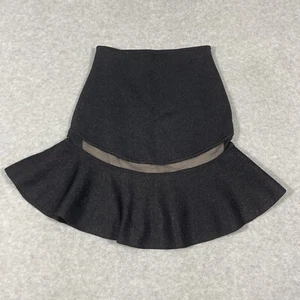 Alice + Olivia Womens Size XS Pull On Flare Skirt Black Metallic Knit Stretch - Picture 1 of 6