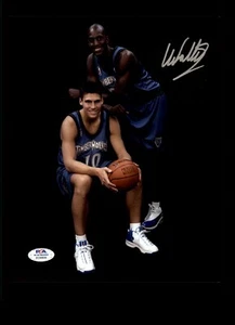 Wally Szczerbiak Signed 8x10 Photo Minnesota Timberwolves w/ KG Garnett PSA COA - Picture 1 of 2