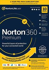 Norton 21389946 360 Premium 10 Devices Antivirus software Auto Renewal[Key card]