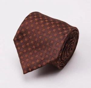 NWT $250 CESARE ATTOLINI Handmade Silk Tie Chocolate Brown-Orange Floral Pattern - Picture 1 of 4