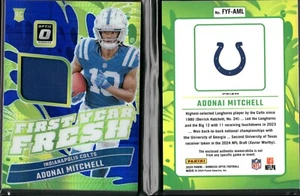 2024 Panini Optic ADONAI MITCHELL First Year Fresh PATCH RC #FYF-AML Colts NFL - Picture 1 of 1