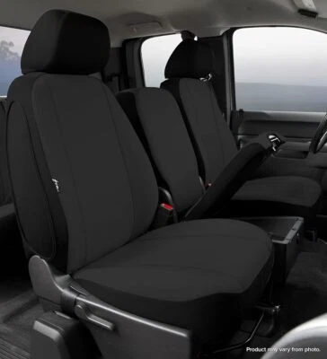 Fia SP8735 BLACK Custom Fit Front Seat Cover Split Seat 40/20/40 PolyCottn Black - Image 1 of 2