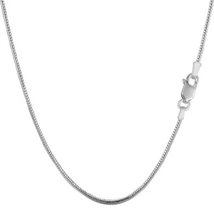 925 Sterling Silver Rhodium Plated Round Snake Chain, Width, 1.4mm - Picture 1 of 3