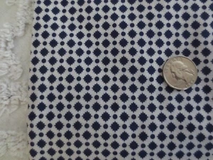 4511 Vintage NAVY DESIGN on WHITE Craft, Quilting COTTON FABRIC-35" x 4-3/4 yds - Picture 1 of 2