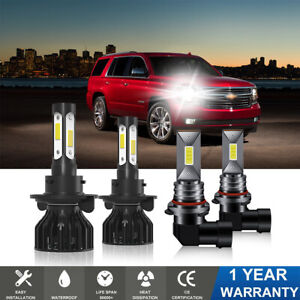 For Dodge Durango 2007-2009 LED Headlight High/Low Fog Light 4X Bulbs Kit 6000K