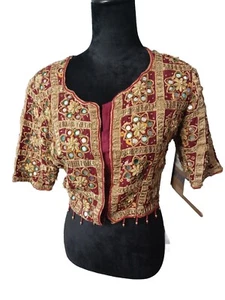 Choli Saree Lehenga Vintage Bead Indian Mirrored Pakistani Wear Wedding Wmn Sm - Picture 1 of 24