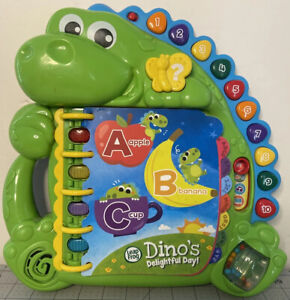 Leapfrog Dino's Delightful Day  Interactive Toy Dinosaur ABC’s & 1,2,3’s Etc EUC