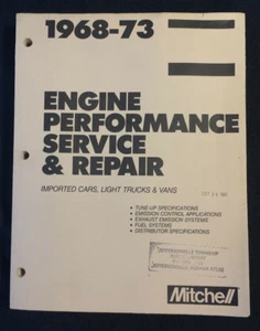 MITCHELL ENGINE SERVICE & REPAIR 1968-73 IMPORTED CARS & TRUCKS Alfa Romeo-Volvo - Imagen 1 de 7