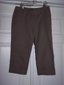 Ann Taylor Women's Petite 2 Capri Pants Light Brown Low Rise W/Cuffs - Picture 1 of 6