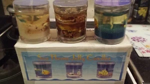 X3 Sea Themed Starfish Glass Jelly Candles - Picture 1 of 3