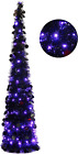 Orgrimmar 5FT Halloween Pop up Artificial Black Tree with 100 Lights for Hallowe