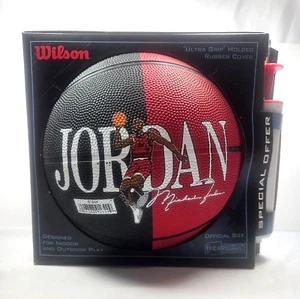 Michael Jordan 23 Wilson Official Size Basketball Kit with Pump Chicago Bulls - Picture 1 of 12