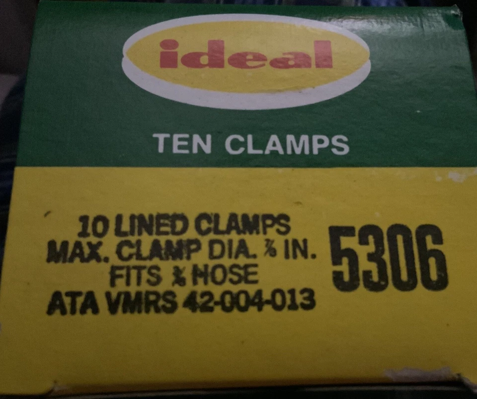 IDEAL LINED HOSE CLAMPS SIZE 6 USA BOX OF 10