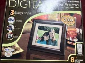 SMARTPARTS  8" Digital WOOD  Picture Frame / STORE 2000 PHOTOS / WIRELESS REMOTE - Picture 1 of 6