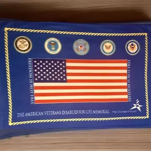 The Americans Veterans Disabled For Life. Memorial Blanket, Tapestry. Very Clean - Picture 1 of 11