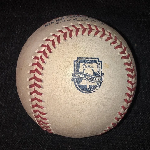 Game Used Rawlings Official Phillies Wall of Fame Logo Major League Baseball Cover