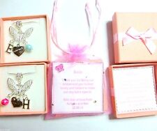 Butterfly Necklace Bridesmaid Flower Girl Pearl Initial in Personalised Gift Box