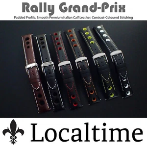 Correa de reloj RALLY Grand Prix cuero premium medio acolchado y liso 20 mm 22 mm 24 mm - Imagen 1 de 23