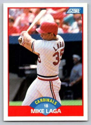 1989 Score #536 Mike Laga St. Louis Cardinals - Image 1 of 2