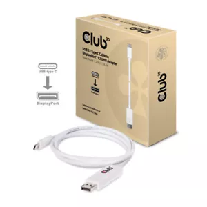 1.2m Club 3D USB TYPE C to DisplayPort 1.2a UHD Adaptor Cable, 4K 60Hz, Powered  - Picture 1 of 1