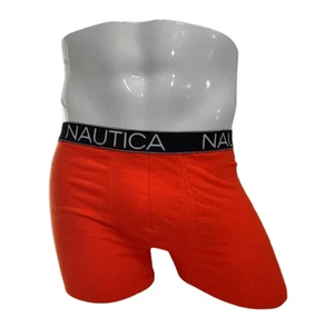 Nautica Men's Boxer Briefs 3-Pack Pouch Stretch Cotton Charcoal Orange Striped - Picture 1 of 7