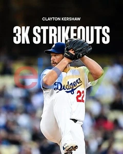 Clayton Kershaw 3.000 Strikeouts Los Angeles Dodgers 8x10 MLB Baseball Foto - Bild 1 von 1