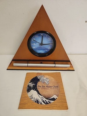 VINTAGE Now and Zen Alarm Clock Zodiac WOOD TABLE/ MANTEL Honey  W  Manual - Image 1 of 4