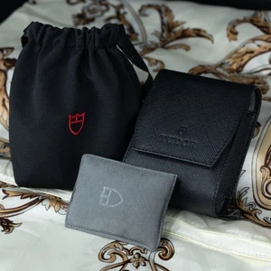 Tudor Black Leather Travel Case Pouch For Watches With Pillow Cushion New Unused - Picture 1 of 3