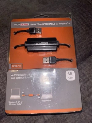 Micradigital Easy Transfer Cable for Windows 8 Brand USB 2.0 6ft. Cable - Image 1 of 4