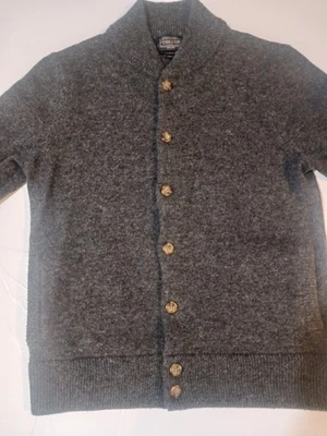 Pendleton 7 Button Cardigan Washable 100% Shetland Wool Grey M, 2 Front Pockets  - Image 1 of 4