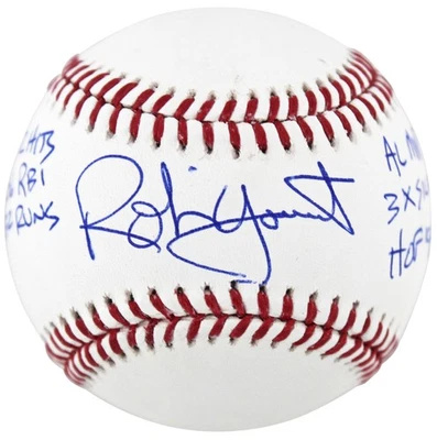 Brewers Robin Yount "6x Stat" Authentic Signed Oml Baseball BAS Witness #WY33979 - Image 1 of 4