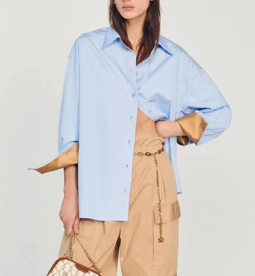 Sandro Paris Women's Shirt Size 3 / L  Oversized Silk Blend SFPCM00815 - Image 1 of 4