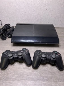Sony PlayStation 3 PS3 Super Slim CECH-4001C 500GB w/ 2 Controllers TESTED - Picture 1 of 7