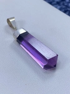 18 Kt Natürlicher Amethyst Anhänger - Facettierte Spitze - Lila Heil Edelstein Schmuck - Bild 1 von 5