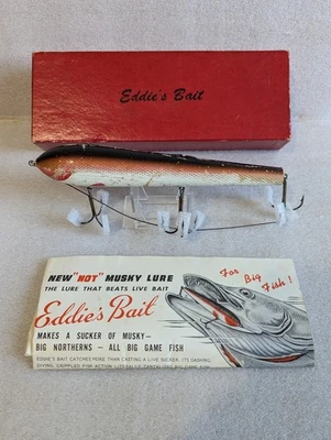 Señuelo Eddie's Bait Musky 501SB vintage de 8" en caja con inserto Foto 1 de 4