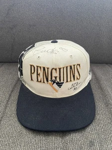Autographed 90's Sports Specialties NHL Pittsburgh Penguins Shadow Hat SnapBack - Photo 1/8