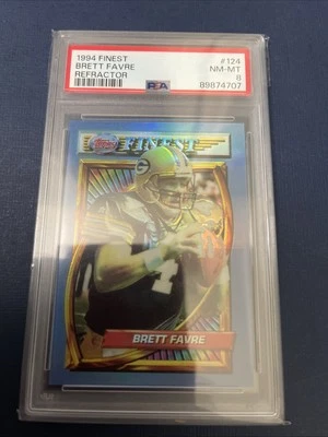 1994 BRETT FAVRE Topps Finest REFRACTOR #124 PSA 8 HOF qty - Image 1 of 2
