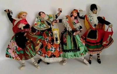 Vintage Layna Artist Doll Spain Klumpe Roldan Style Lace Maker Castanet Lady Lot - Image 1 of 4