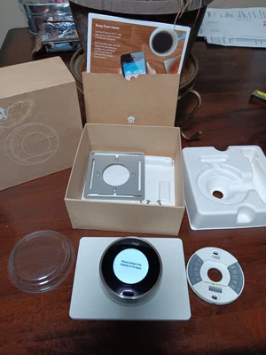 Google Nest 2nd Gen / Wi-Fi Learning Thermostat - Stainless Steel  (As Is)  - Image 1 of 4