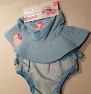 Infant Girls Rising Star Light Blue Sun Hat and Diaper Cover Set 0-12 Months - Picture 1 of 6