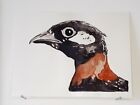 Francolin noir AQUARELLE ORIGINALE Portrait d'oiseau Peinture Nature Home Decor