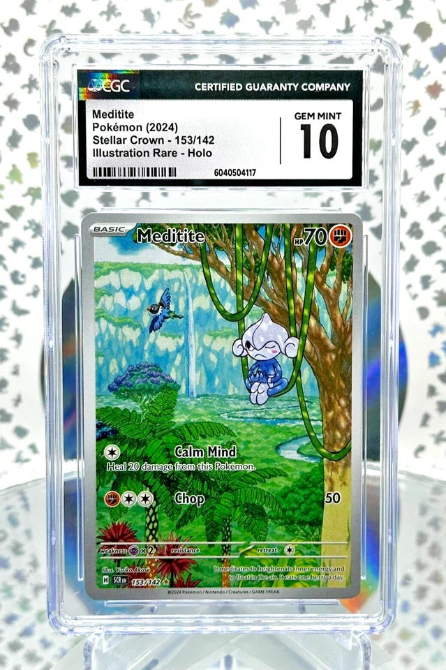 CGC 10 Meditite 153/142 Stellar Crown Secret Illustration Rare Pokemon Card - Image 1 of 1