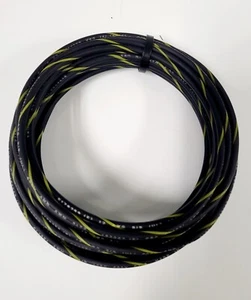 SIS PRIMARY WIRE 12 AWG BLACK YELLOW STRIPE TINNED COPPER STRANDED 25 FEET GXL - Picture 1 of 2